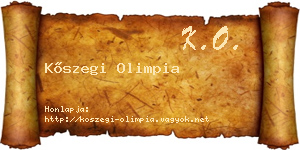 Kőszegi Olimpia névjegykártya